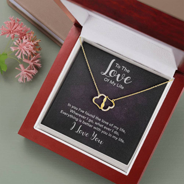 Personalized Double Heart Necklace Gift Card Necklace for Women