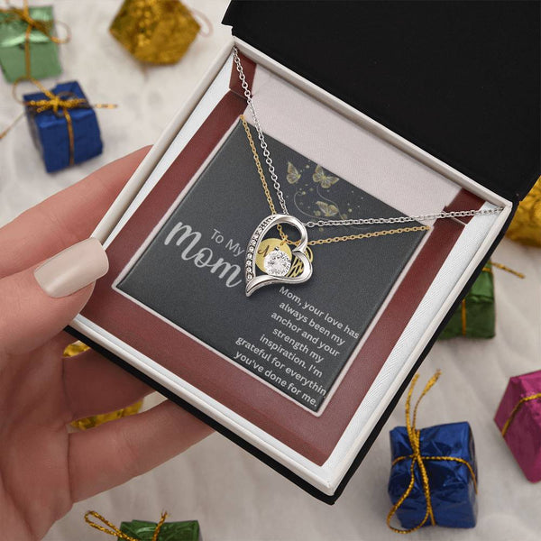 Forever Grateful A Son's Necklace for Mom Gift Card & Box Set