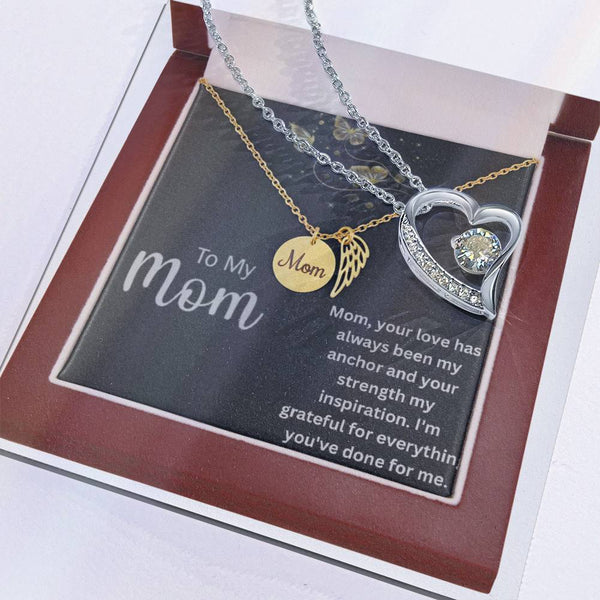 Forever Grateful A Son's Necklace for Mom Gift Card & Box Set