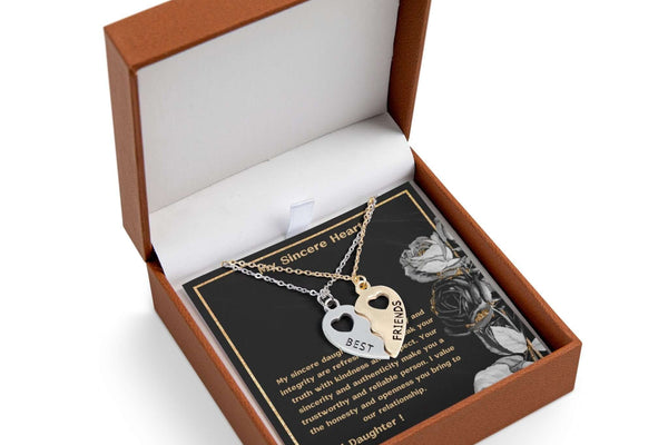 Celebrate the Bond with Our BFF Half Heart Necklace Set: A Perfect Gift for Mom