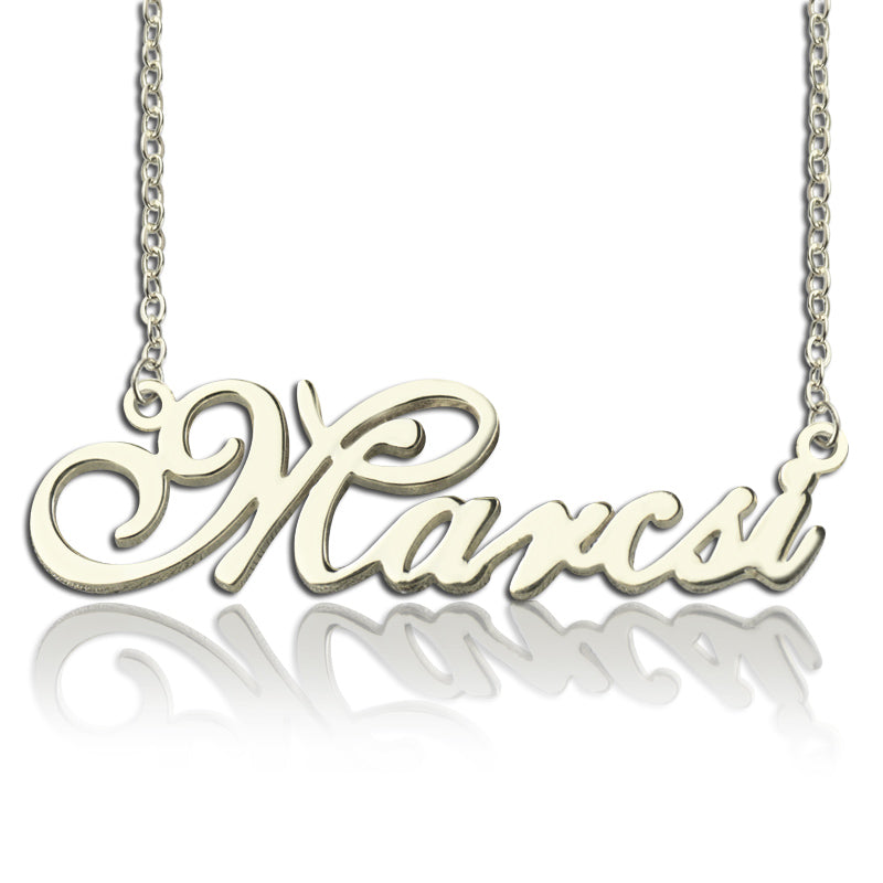 Personalized Anniversary Nameplate Necklace Sterling Silver Jewelry Treasures