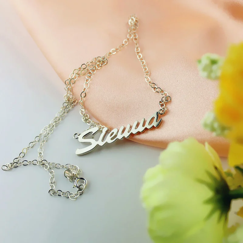 Sienna Style Name Necklace in Sterling Silver Jewelry Treasures