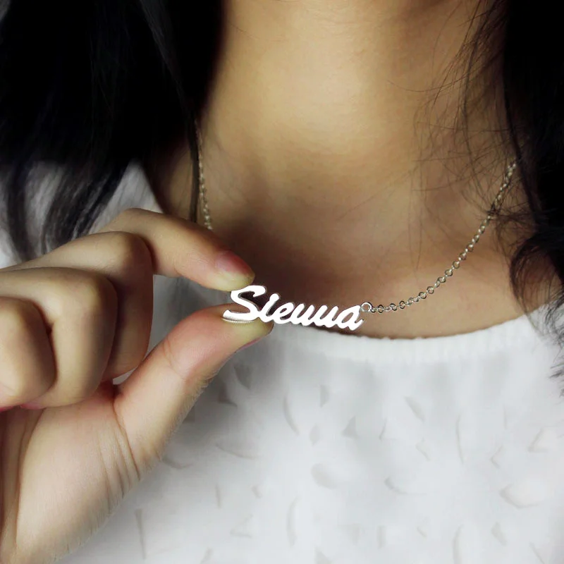 Sienna Style Name Necklace in Sterling Silver Jewelry Treasures