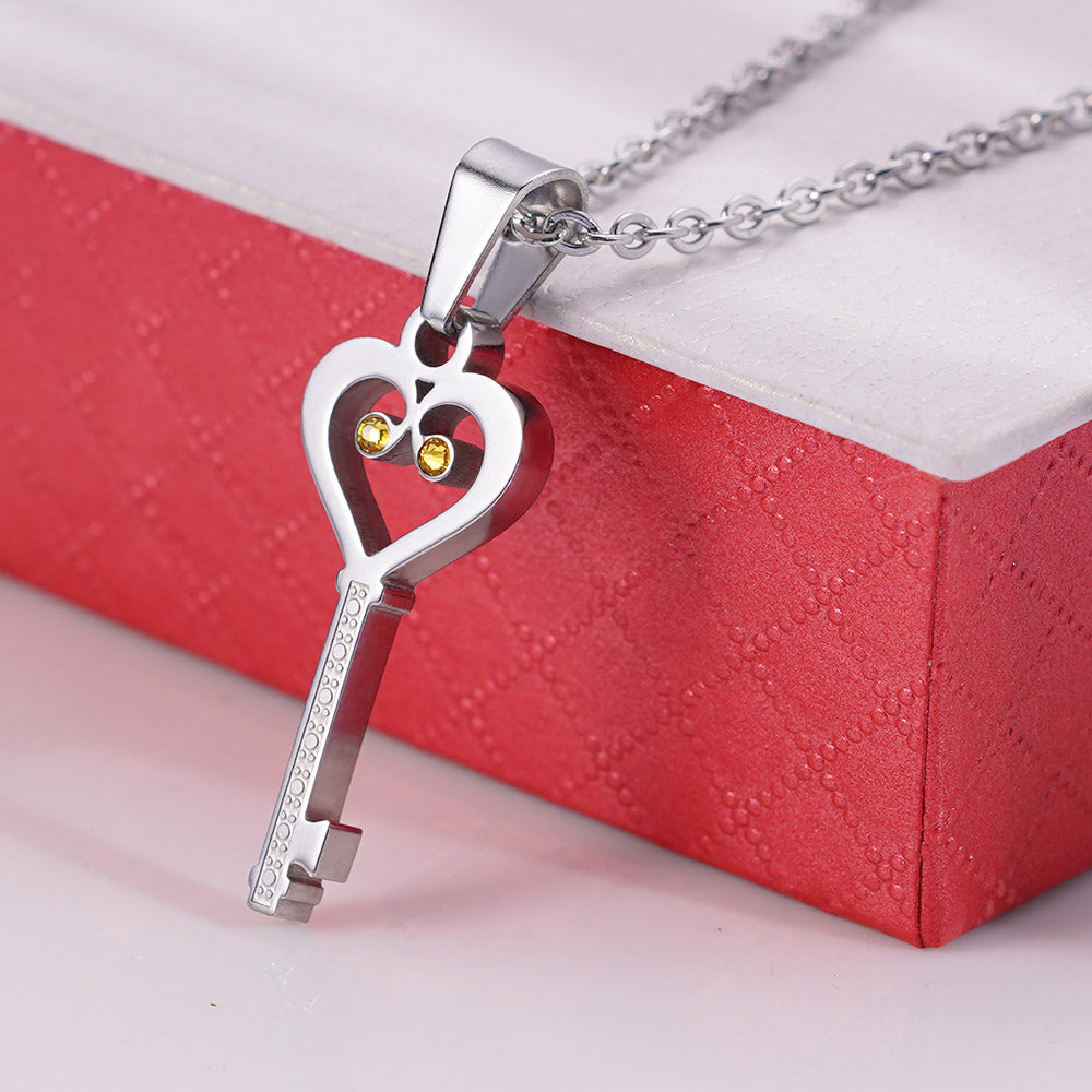 Personalized Heart & Key Necklaces Couple Necklaces Jewelry Treasures