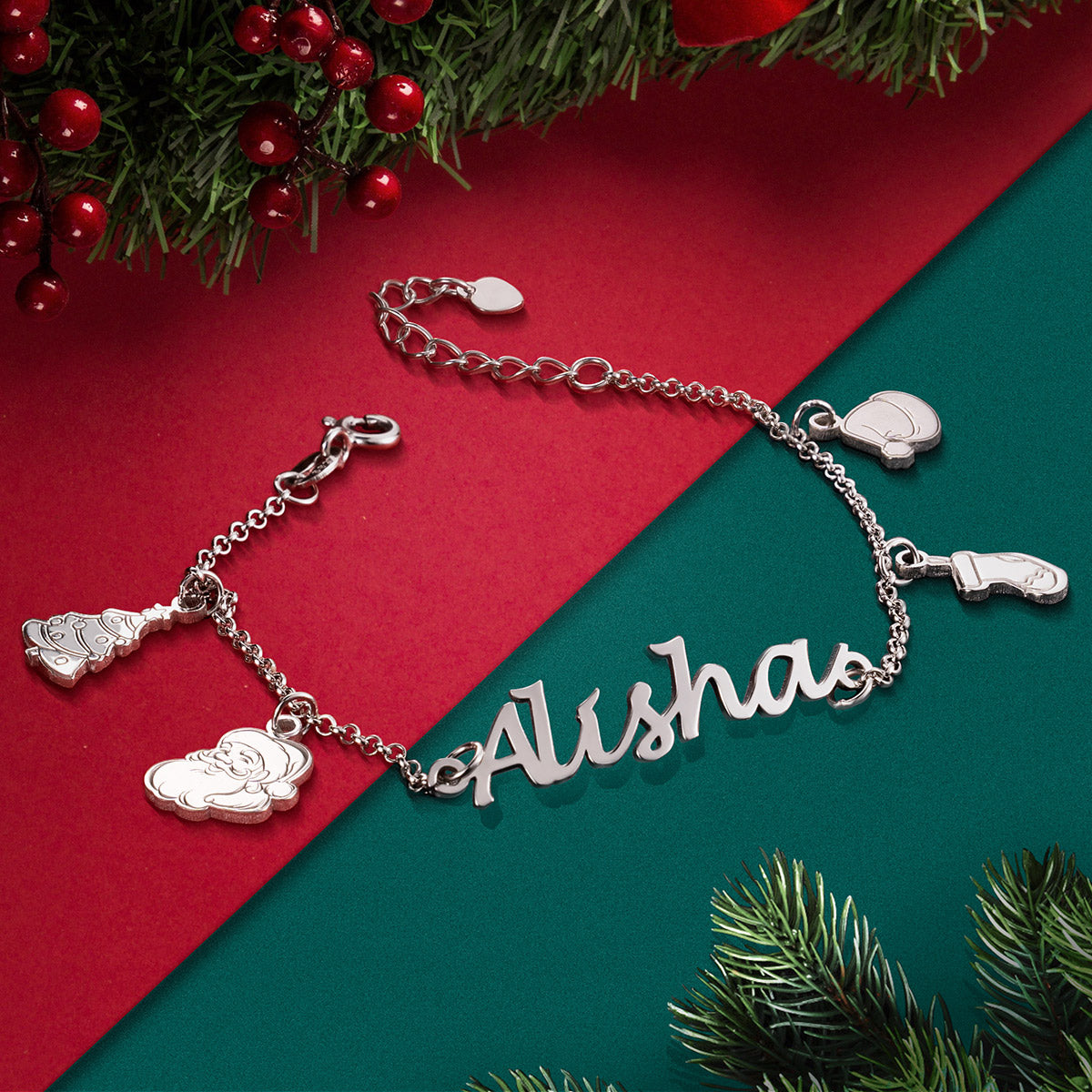 Personalized Christmas Name Bracelet Jewelry Treasures