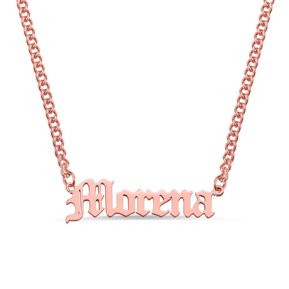 Personalized Name Necklace Name Plate Necklace Cuban Chain Jewelry Treasures