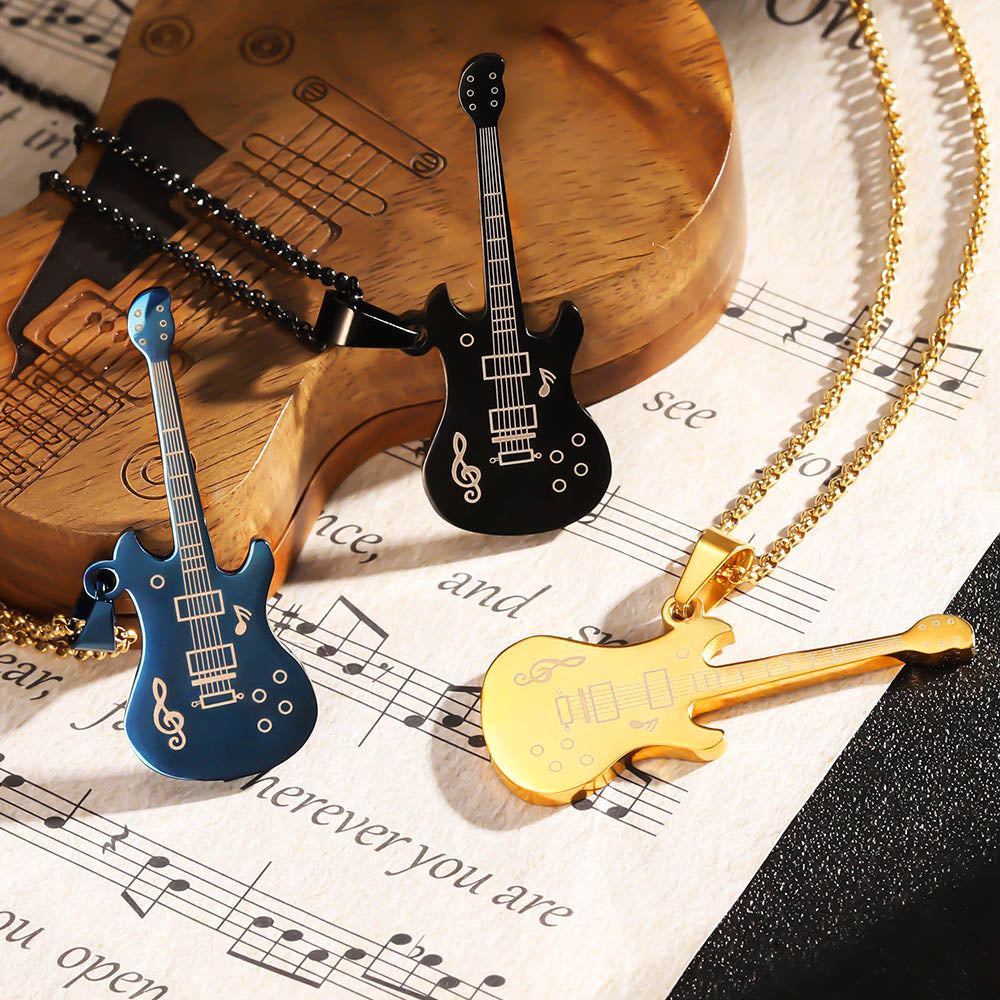 Personalized Guitar Necklace Gifts for Guitar Enthusiast Jewelry Treasures