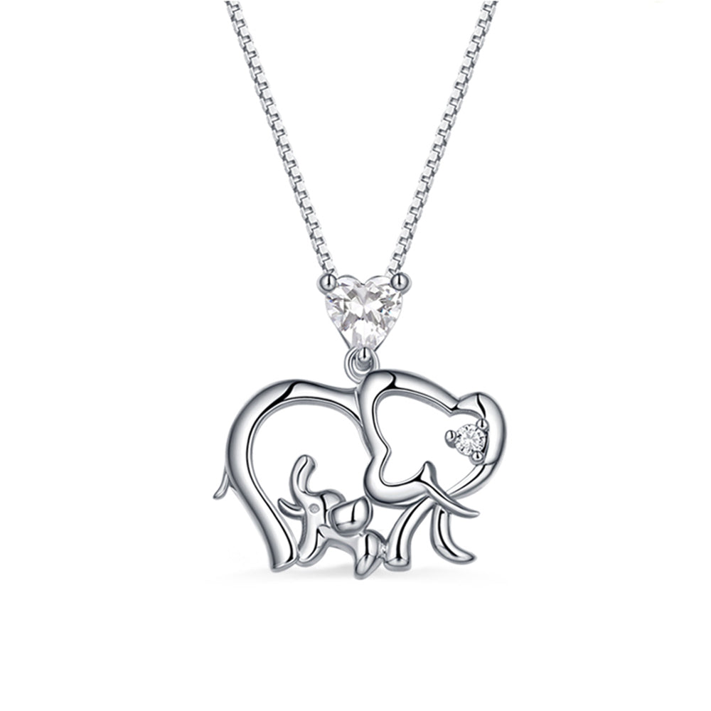 Customized Birthstone Elephant Necklace For Mom Jewelry Treasures