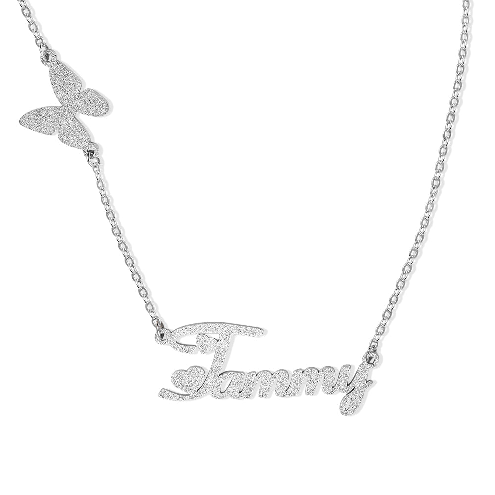 Custom Fashion Butterfly Clavicle Name Necklace Jewelry Treasures