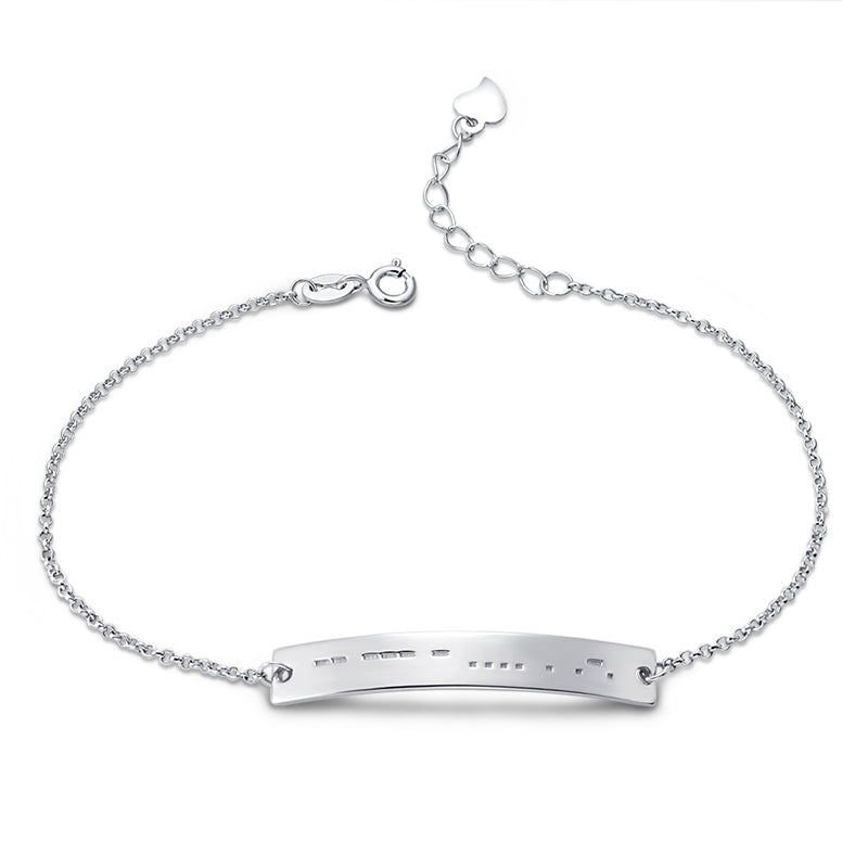 Custom Morse Code Bracelet Sterling Silver Jewelry Treasures