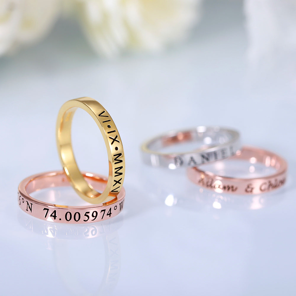 Custom Engraving Stackable Rings