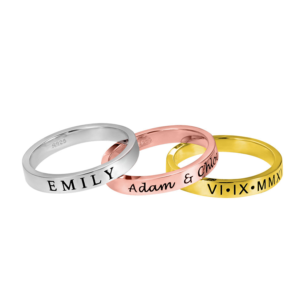 Custom Engraving Stackable Rings