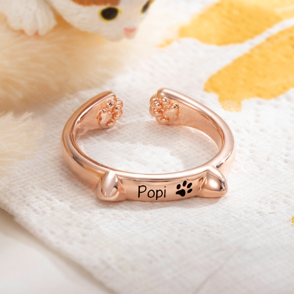 Custom Cat Ears and Paw Ring