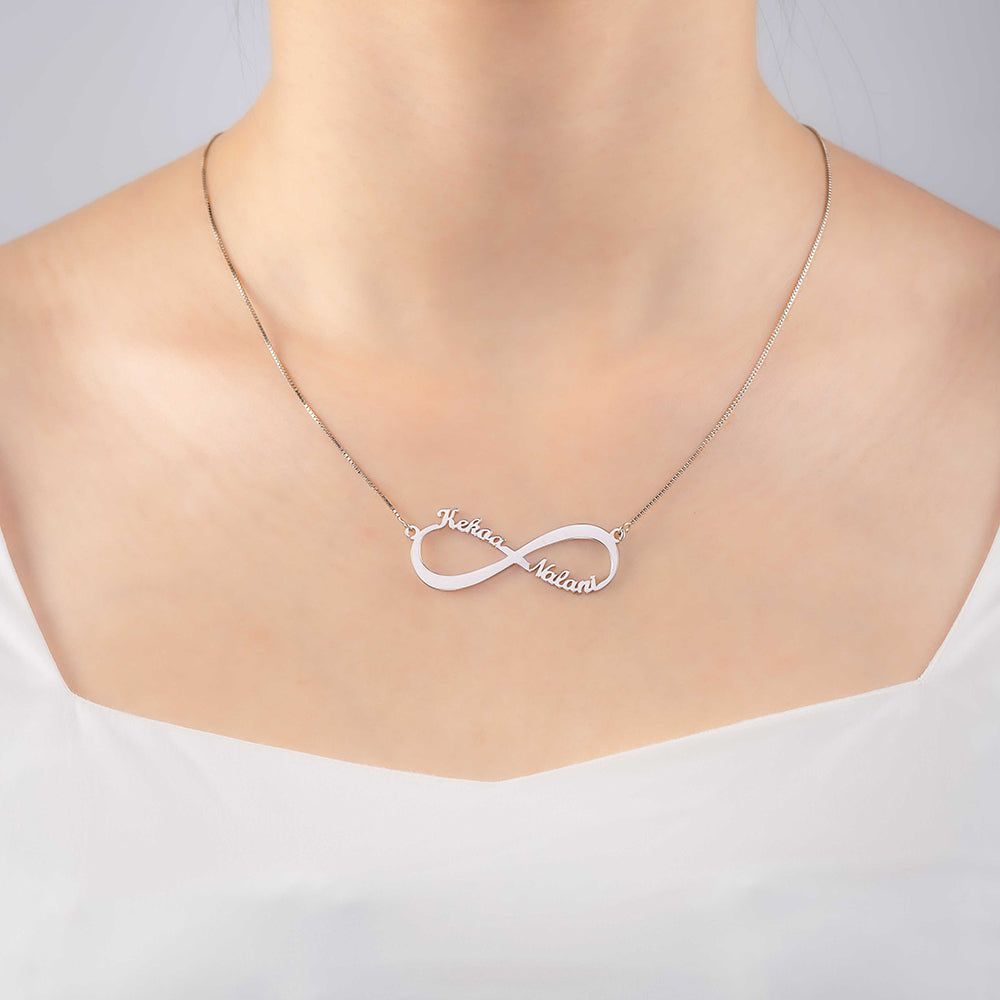 Personalized Infinity Name Necklace - 2 Names Jewelry Treasures