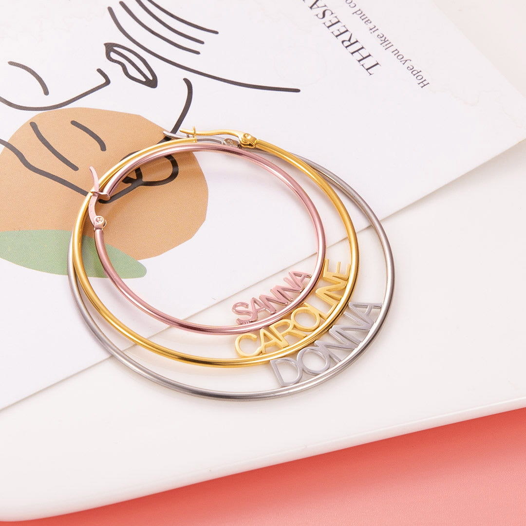 Personalized Name Hoop Earrings