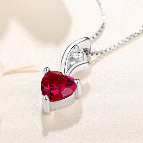 Personalized Heart Birthstone Necklace Sterling Silver Jewelry Treasures