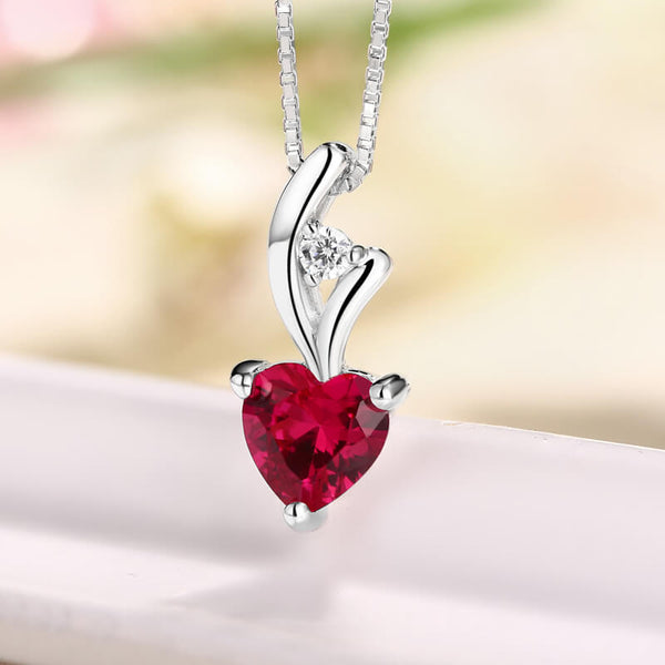 Personalized Heart Birthstone Necklace Sterling Silver Jewelry Treasures