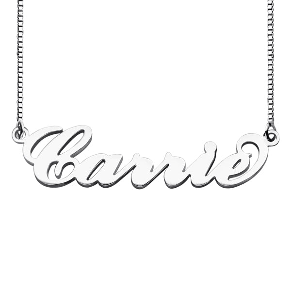 Personalized Box Chain Carrie Name Necklace Silver Jewelry Treasures