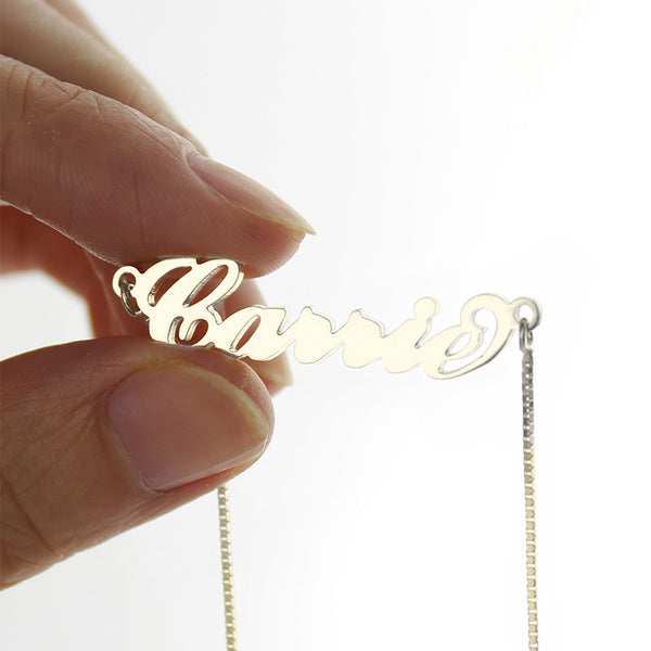 Personalized Box Chain Carrie Name Necklace Silver Jewelry Treasures