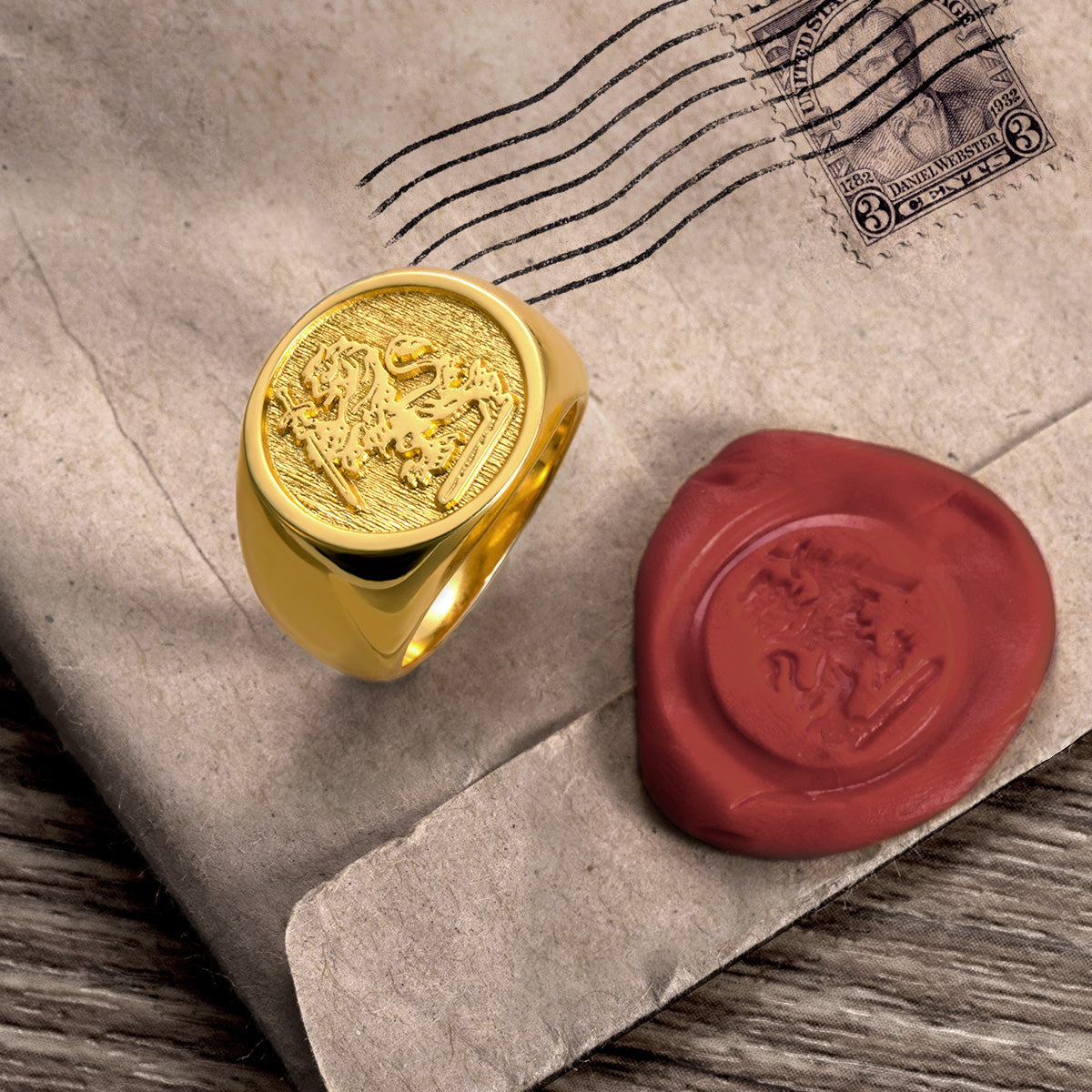 Personalized Wax Seal Family Signet Ring