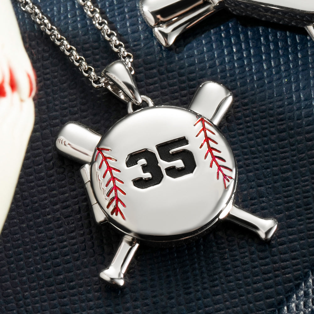 Baseball Necklace with Photo & Engraving - Ball Shape Short Style Jewelry Treasures