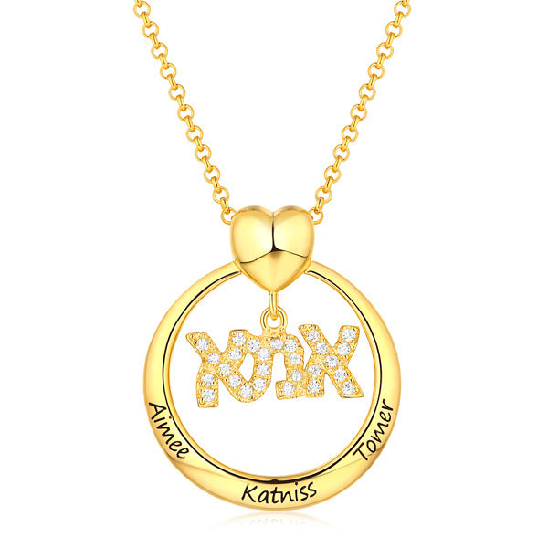 Engraved Hebrew Name Necklace for Mother Jewelry Treasures