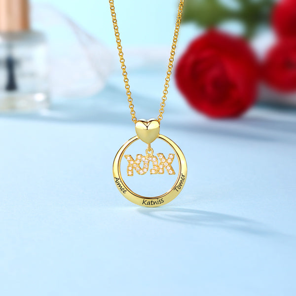 Engraved Hebrew Name Necklace for Mother Jewelry Treasures