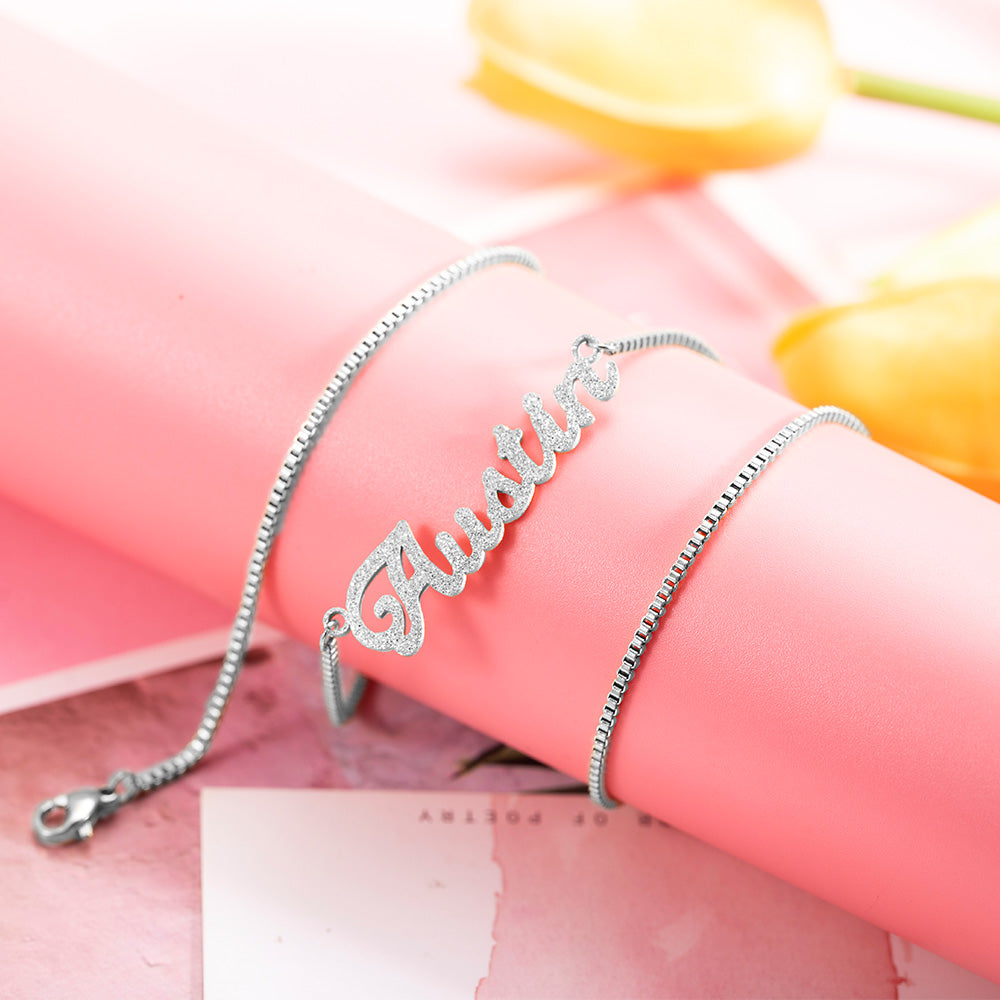 Personalized Sparkling Name Necklace Jewelry Treasures