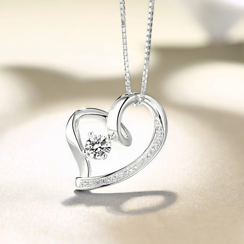 Love In Your Heart Birthstone Necklace Sterling Silver Jewelry Treasures