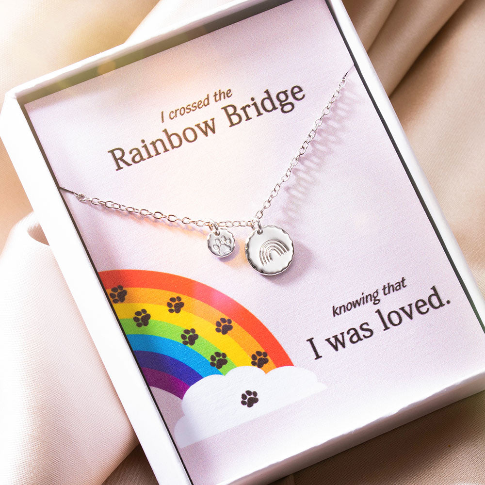 Personalized Rainbow Bridge Pet Memorial Necklace