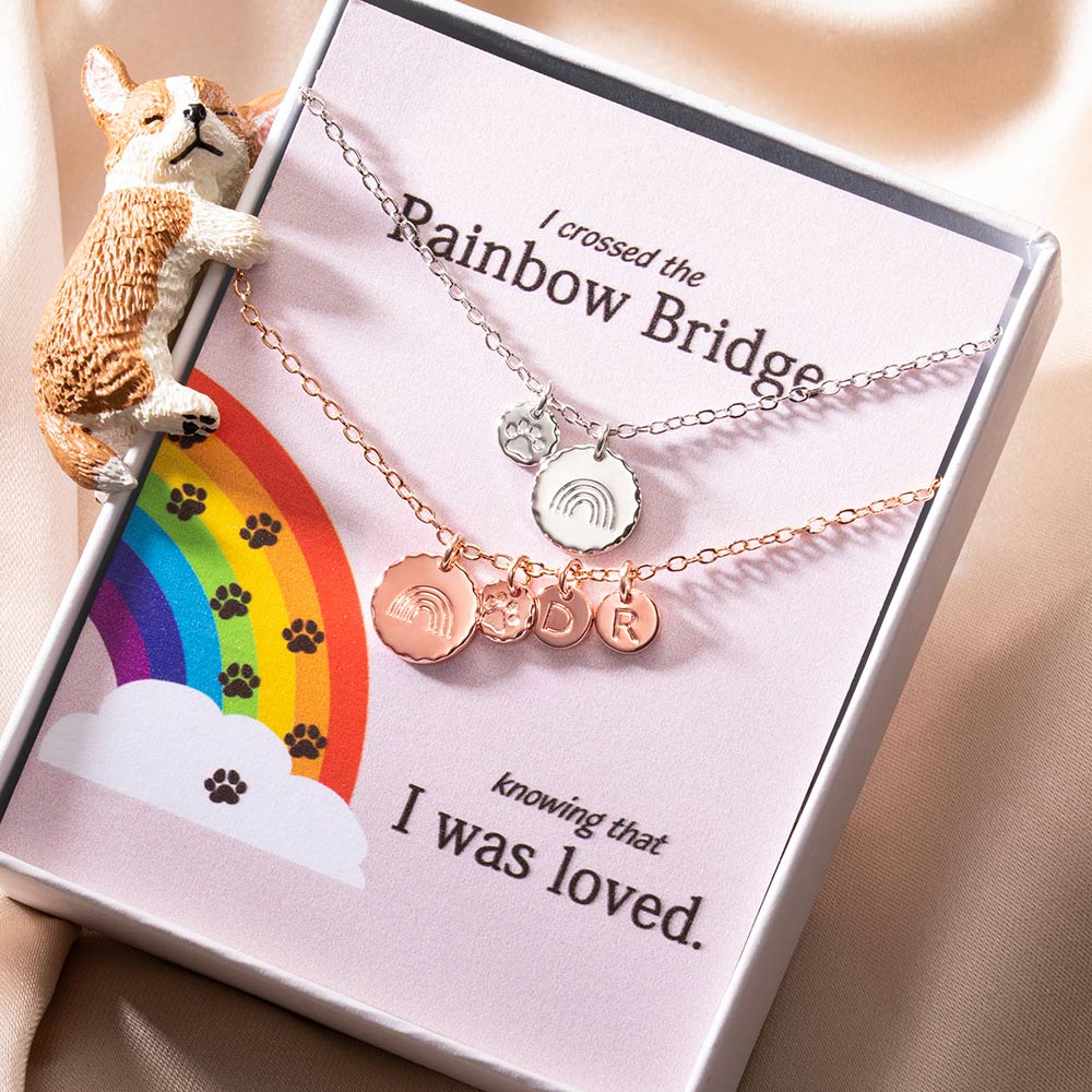 Personalized Rainbow Bridge Pet Memorial Necklace