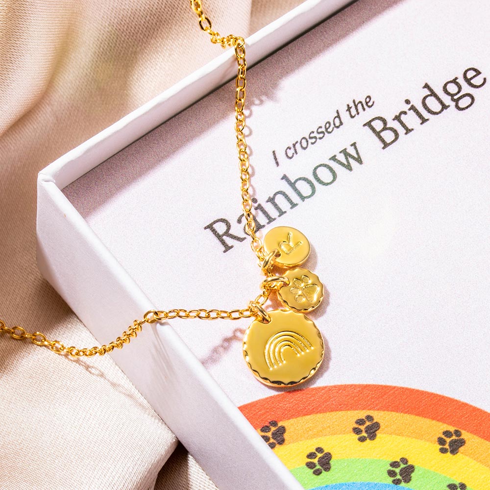 Personalized Rainbow Bridge Pet Memorial Necklace