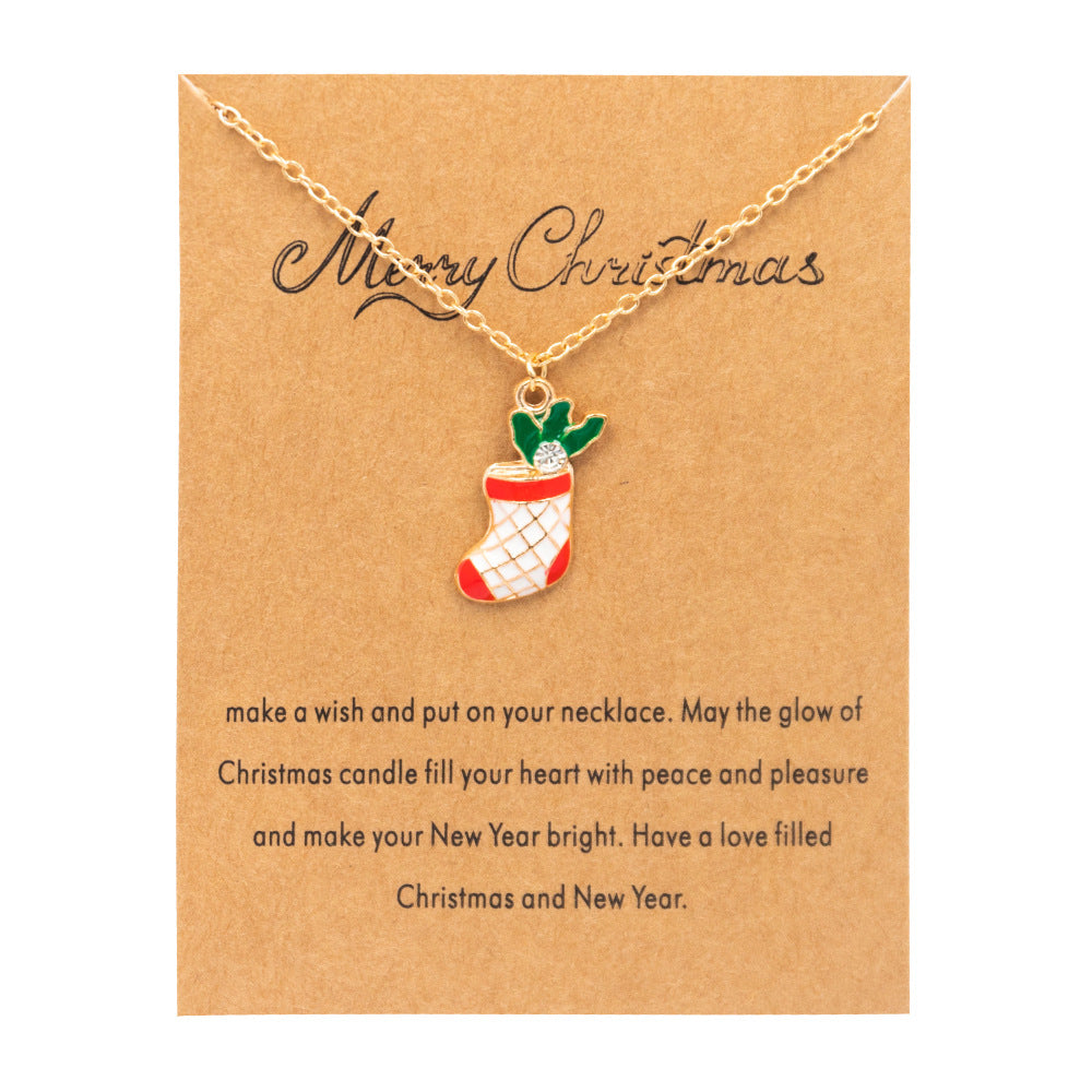 Christmas Necklace With Greeting Gift Card Set Perfect Christmas Gift