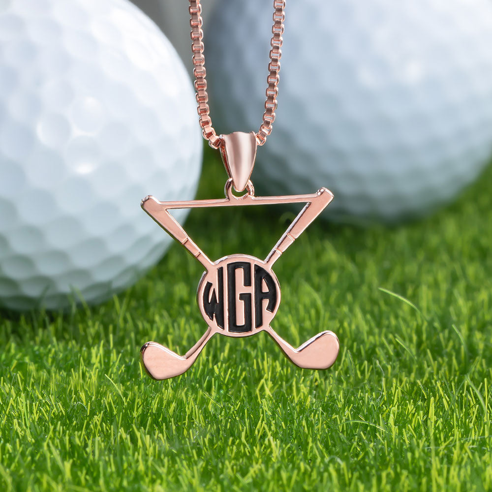 Personalized Golf Necklace Golf Stick Sports Jewelry Jewelry Treasures