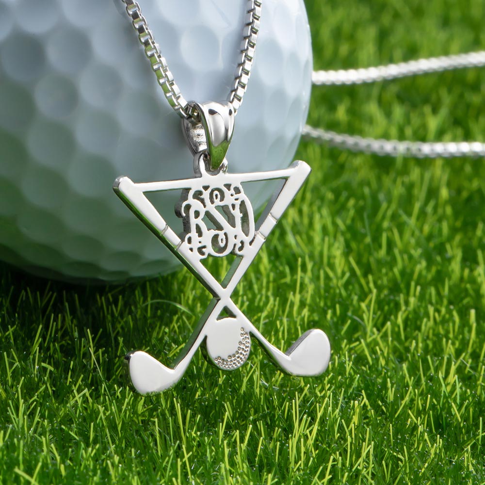 Personalized Golf Necklace Golf Stick Sports Jewelry Jewelry Treasures