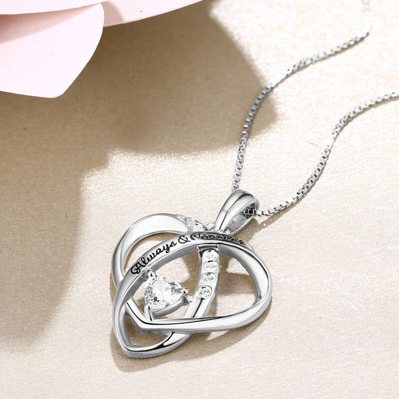 Women Heart Necklace Heart Necklace for Wife with Gift Card & Box Set