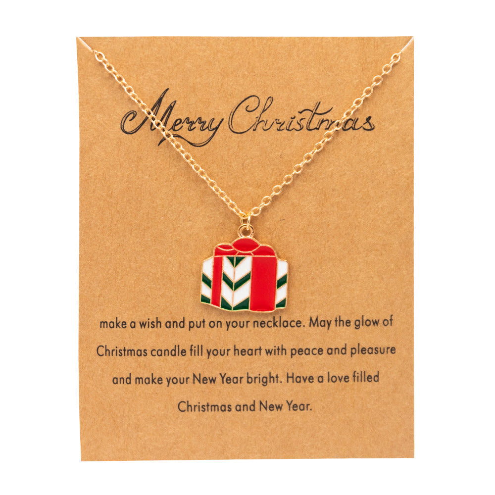 Christmas Necklace With Greeting Gift Card Set Perfect Christmas Gift