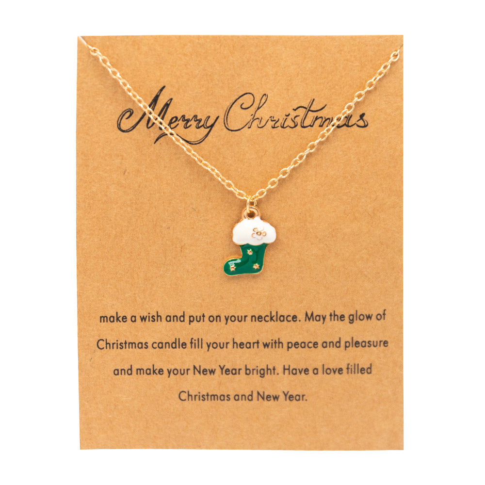 Christmas Necklace With Greeting Gift Card Set Perfect Christmas Gift