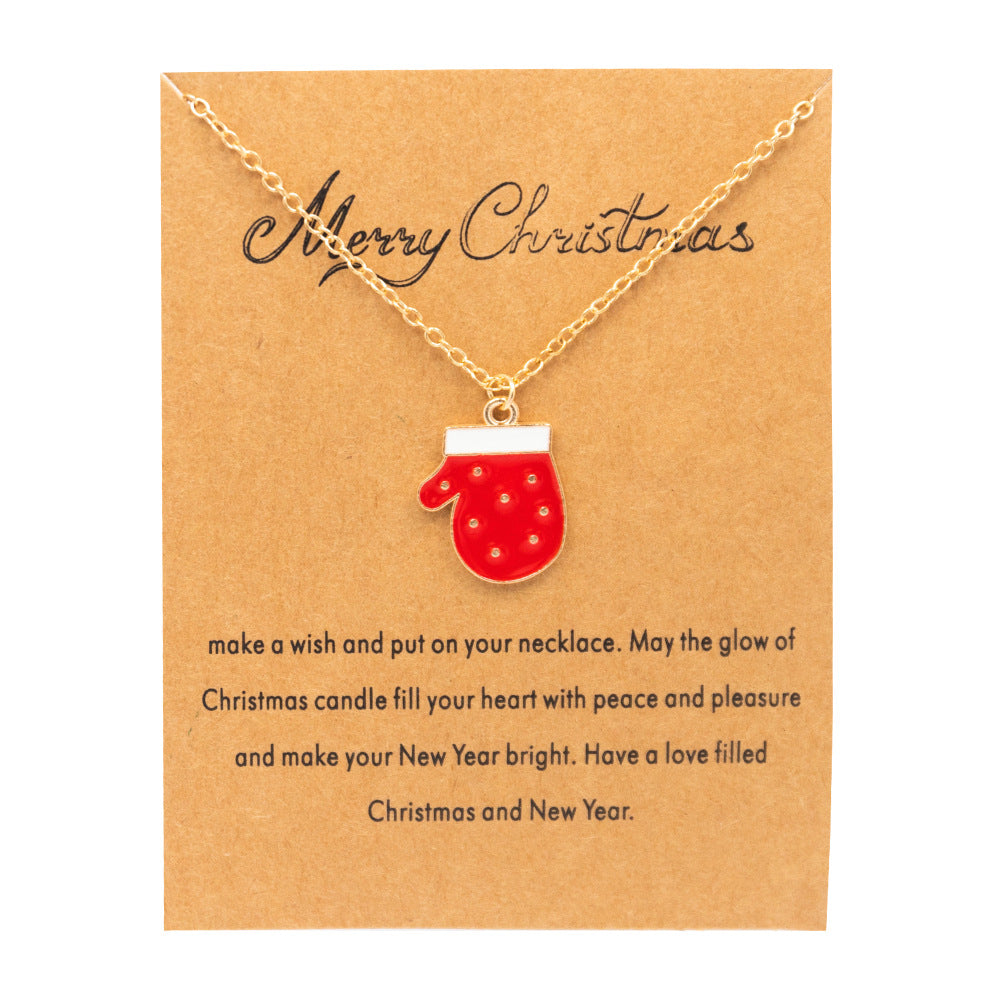 Christmas Necklace With Greeting Gift Card Set Perfect Christmas Gift