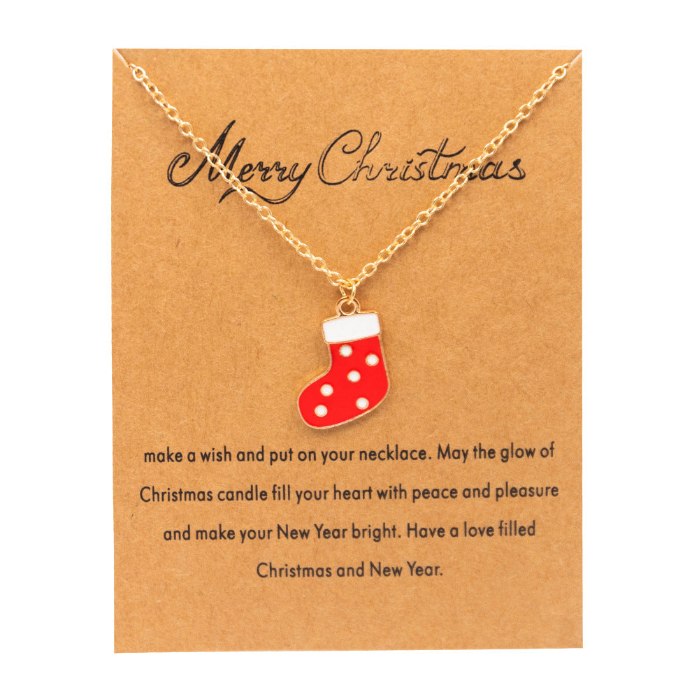 Christmas Necklace With Greeting Gift Card Set Perfect Christmas Gift