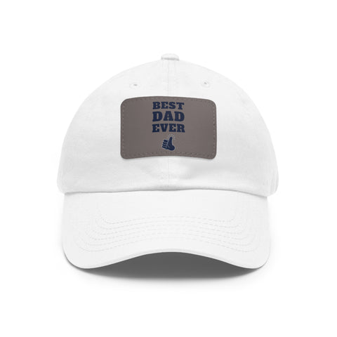 Dad Hat with Rectangular Leather Patch Jewelry Treasures