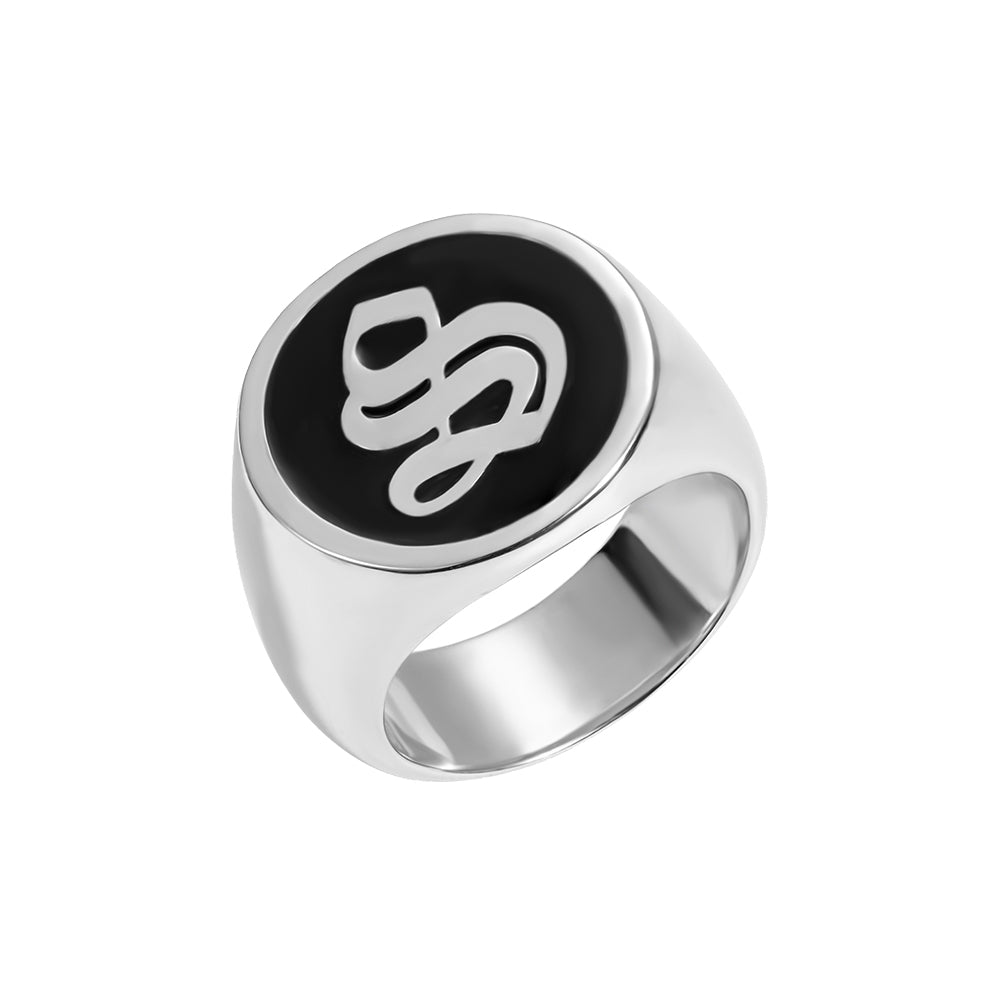 Personalized Round Initial Signet Ring Unisex Jewelry Treasures