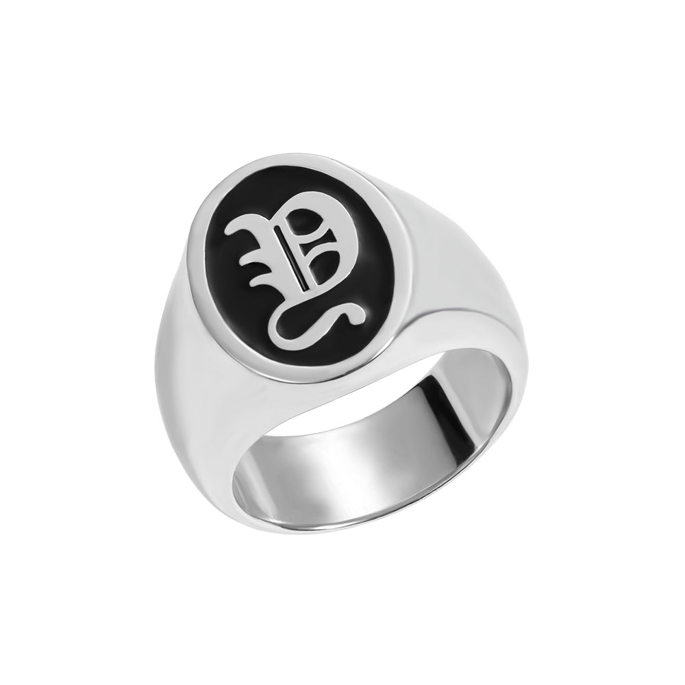 Personalized Oval Initial Signet Ring Unisex Jewelry Treasures