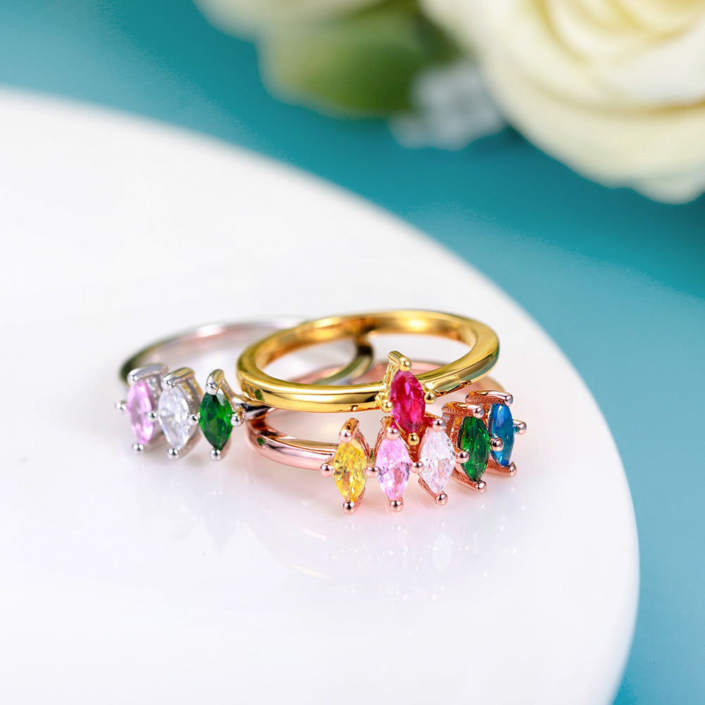 Custom-built Gemstone Family Ring