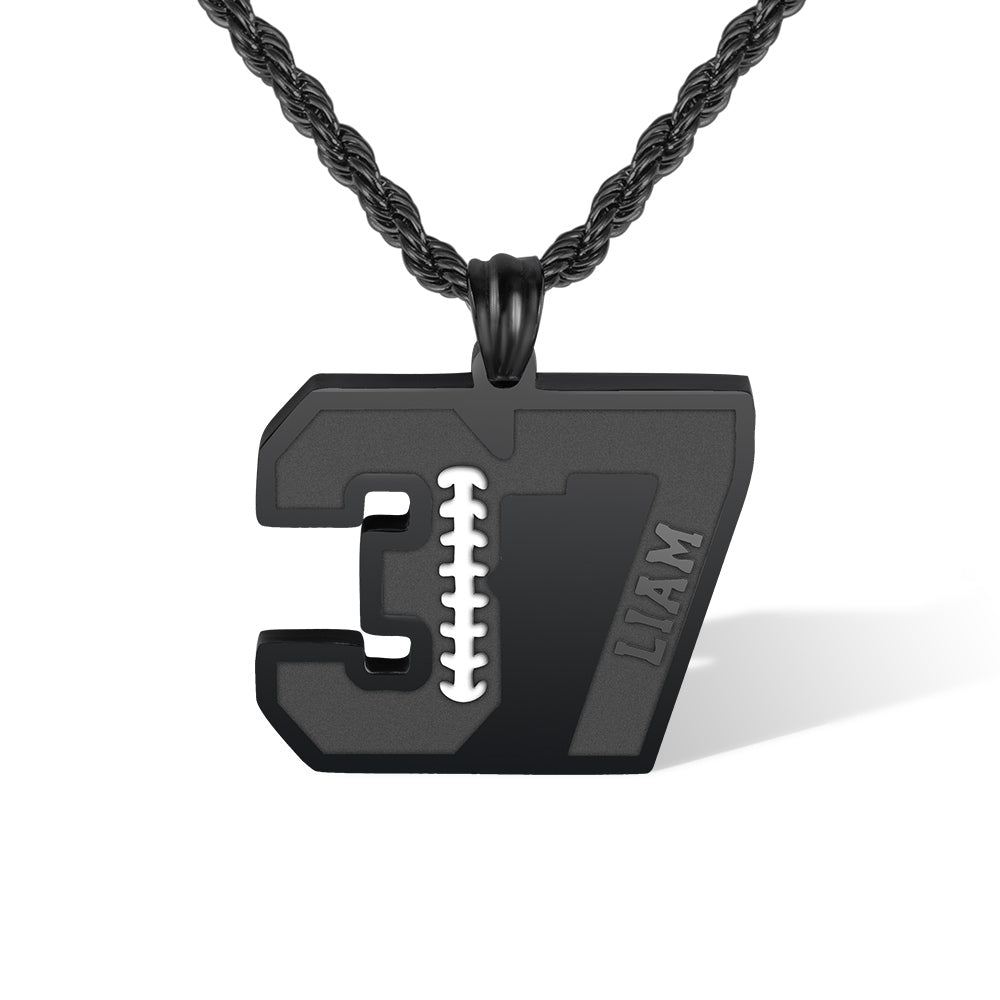 Personalized Football Sports Number Necklace with Name Jewelry Treasures