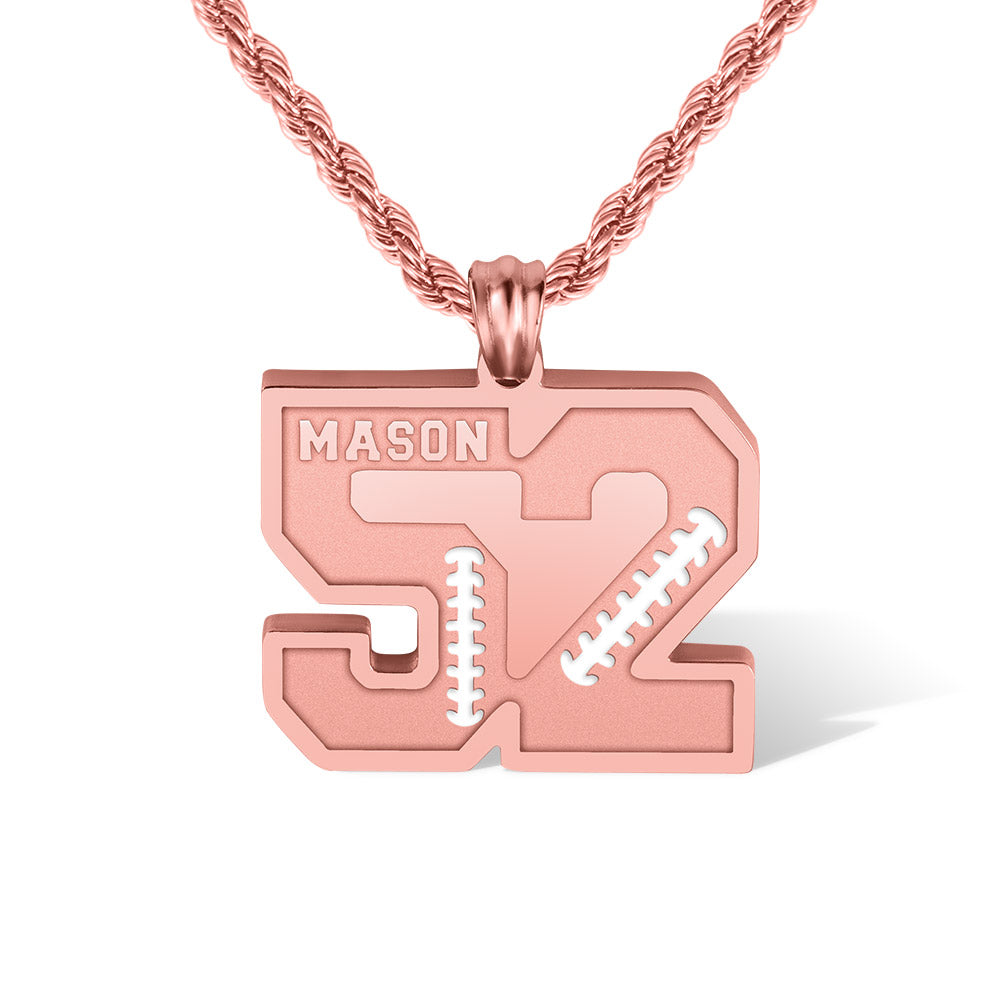 Personalized Football Sports Number Necklace with Name Jewelry Treasures