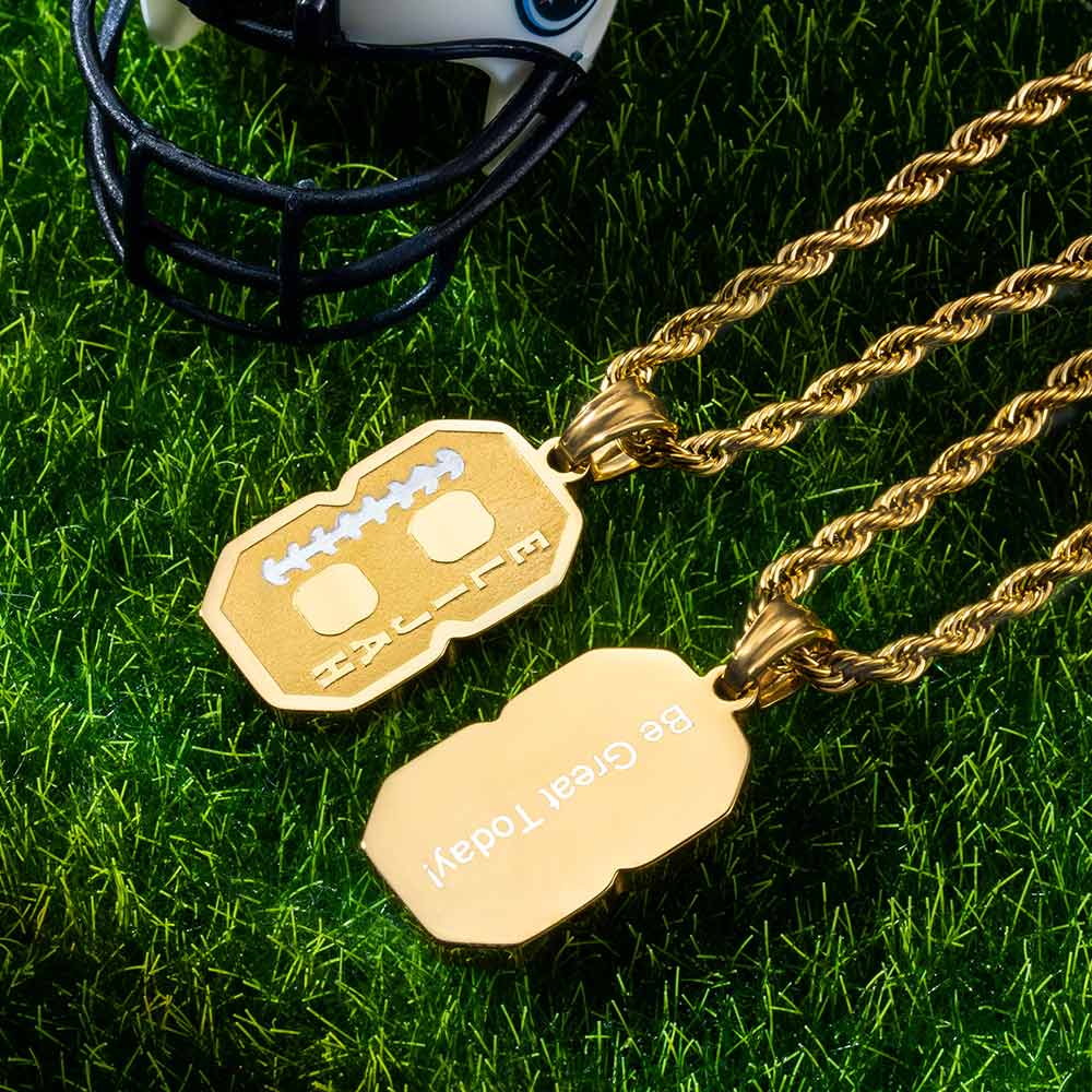 Personalized Football Sports Number Necklace with Name Jewelry Treasures