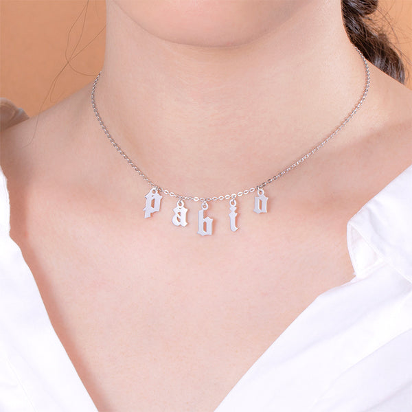 Personalized Letter Choker Necklace Sterling Silver Jewelry Treasures