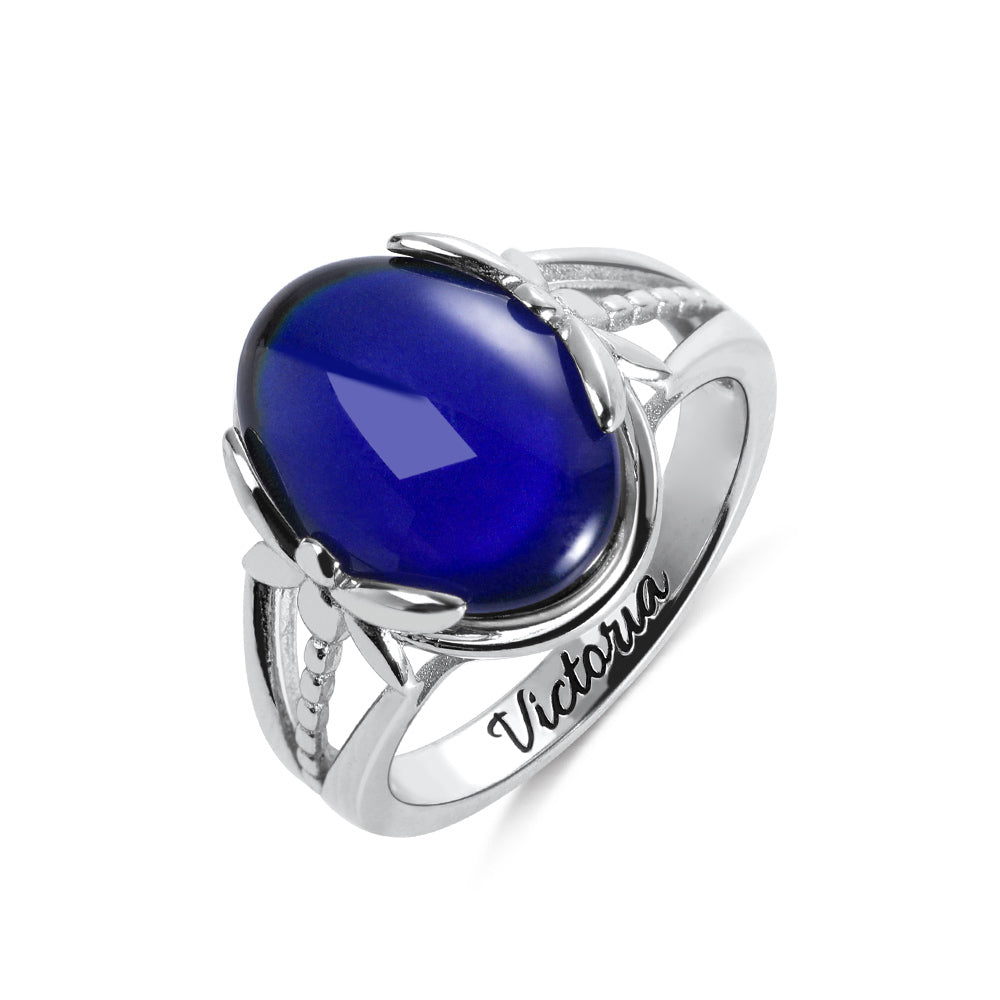 Personalized Color Changing Mood Ring in Silver