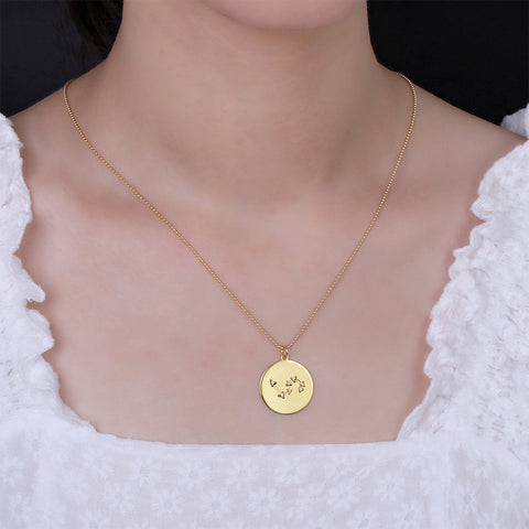 Zodiac Sign Disc Necklace Jewelry Treasures